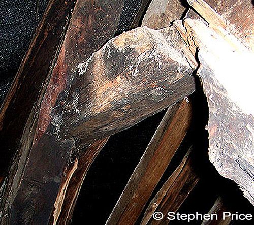 Smoke blackened roof timbers